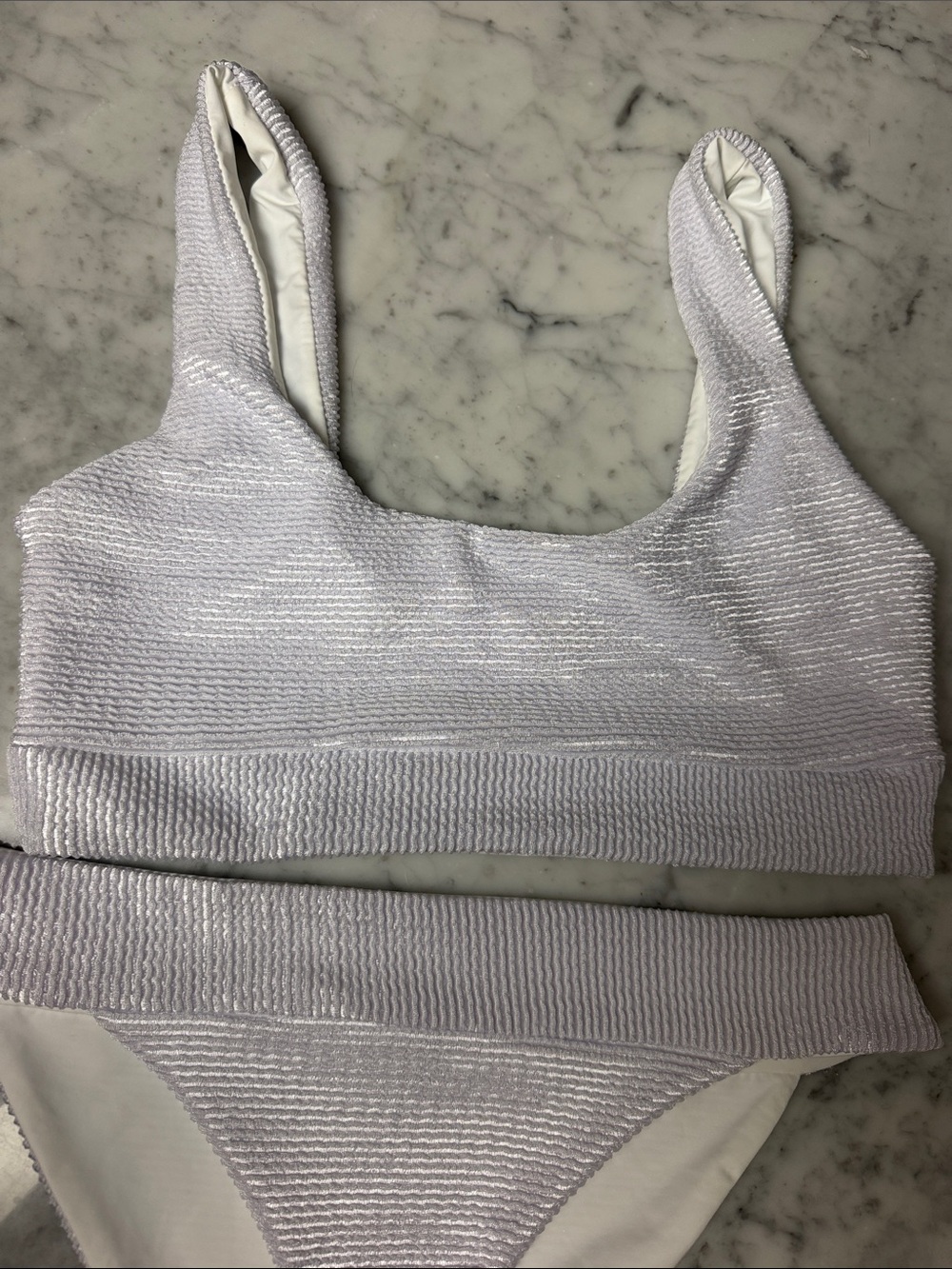 Shore Ribbed White Bikini Set - Picture 2 of 6